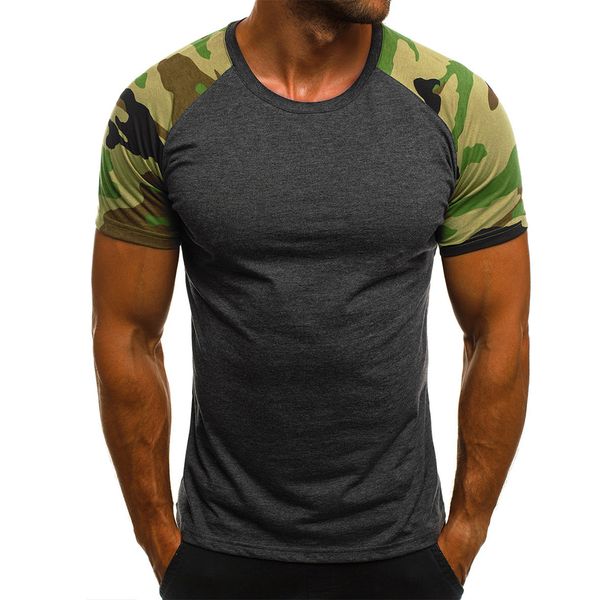 

2019 camouflage printed cotton t-shirt men short sleeve sport fitness tshirt casual man gym bodybuilding slim tees clothing, White;black