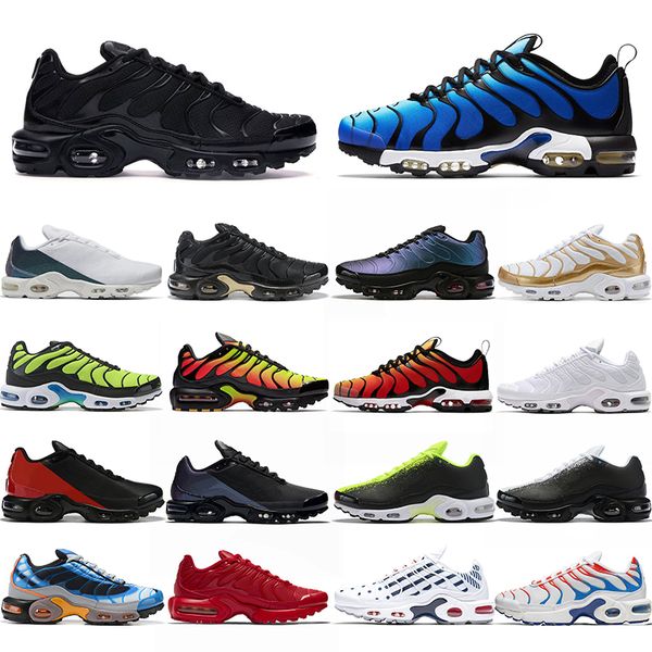 

tn plus se mens running shoes triple black white volt hyper blue red men trainers sneakers sports size 36-45, White;red