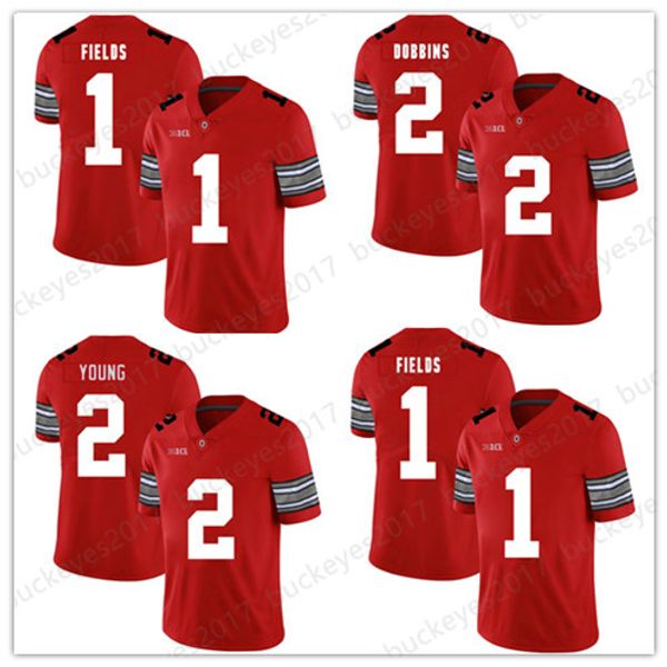 

2020 ohio state buckeyes playoff jersey osu #1 justin fields #2 chase young #2 jk dobbins 150th fiesta bowl 2020 patch, Black