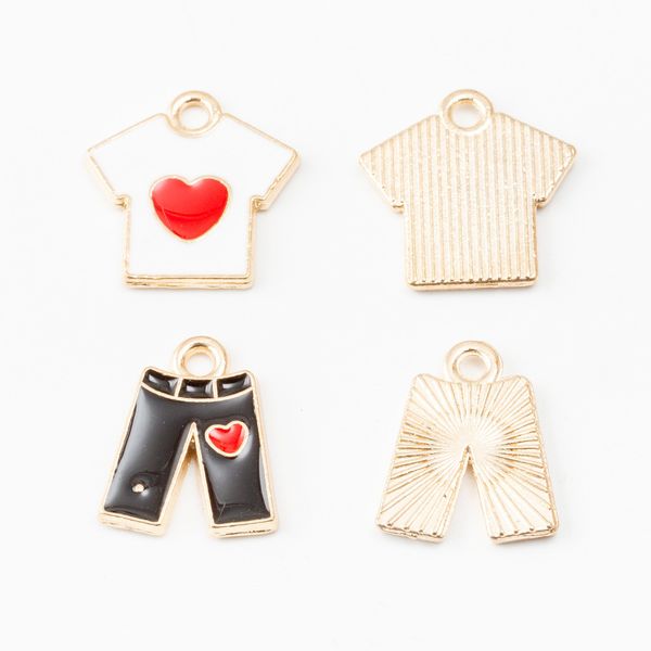 

20pcs 16mm metal alloy enamel clothes shirt pants charms pendants for bracelet earring necklace diy jewelry making ornament, Bronze;silver
