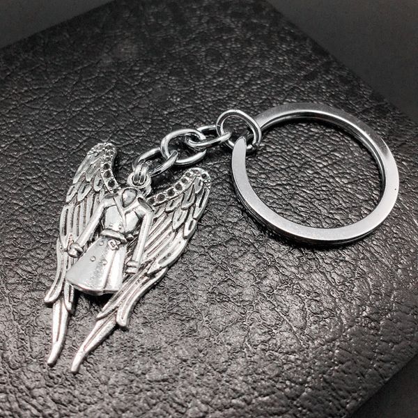 

горячие древние серебряные сверхъестественное крылья ангела пальто шарм брелок мода креативный дизайнер брелоков женщины мужчины ювелирные и, Slivery;golden