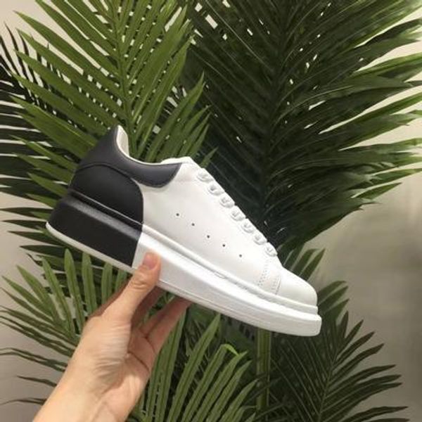 

2019 mens casual shoes platform fashion luxury designer women sneakers color matching leather vintage trainer shoes espadrilles, Black