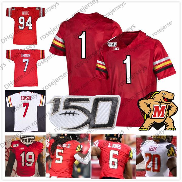 

custom 2019 terrapins terps #3 nick cross 4 lance legendre 5 anthony mcfarland jr. 6 jeshaun jones ncaa football 150th vintage jersey 4xl, Black