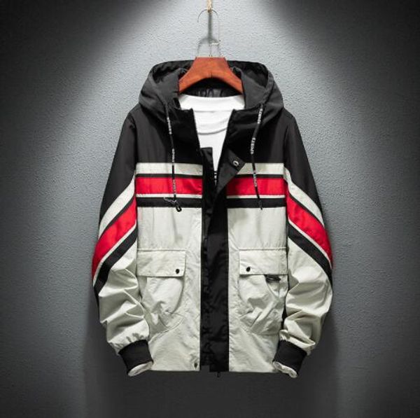 

fashion- mens jackets coat brand hooded jacket for men windbreaker zipper hoodies designer mens sportwear plus size clothing wholesale, Black;brown