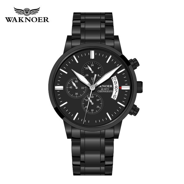 

waknoer relogio masculino men watches famous brand men's fashion casual sport watch quartz wristwatches saat, Slivery;brown
