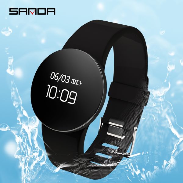 

sanda fashion men/women casual sport watch pedometer waterproof smart digital wristwatch touch screen monitor led clock sd3, Slivery;brown
