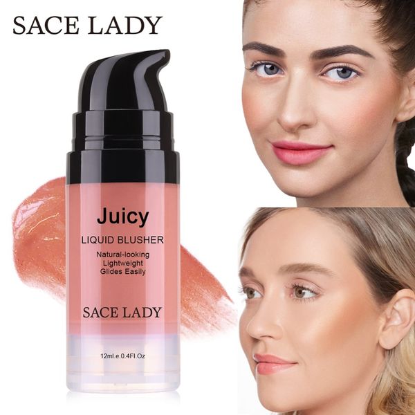 

sace lady face blush liquid makeup peach румяна продолжительный корейский жидкое blush чик лица губы косметика пигмент 6ml / 12мл