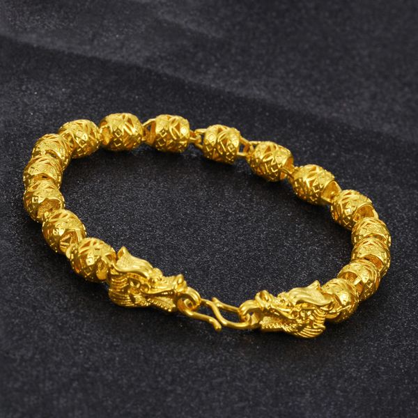 

viet nam alluvial gold plated 24k gold jewelry hollow out round beads leading bracelets brass jewelry wholesale, Silver