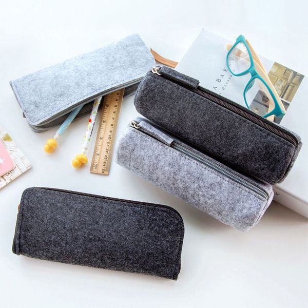 

portable felt makeup cosmetic bag brush pen pencil case organizer pouch box zipper closure purse