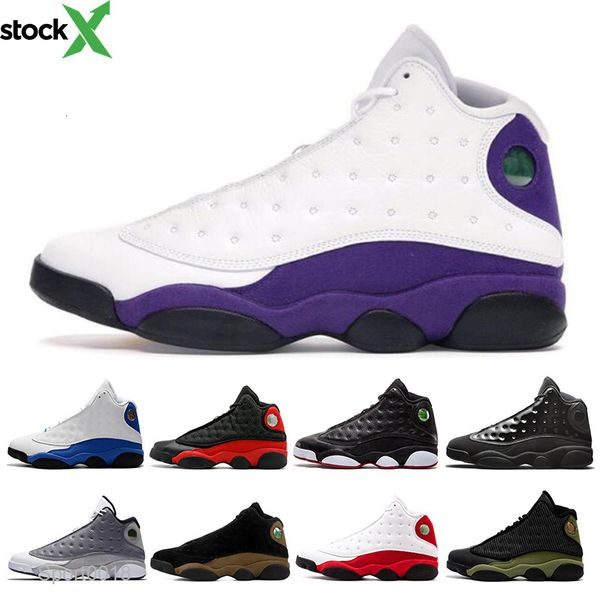 

new island green 13 13s men basketball shoes court purple lucky green dirty bred sports sneakers shoes size 7-13, Black