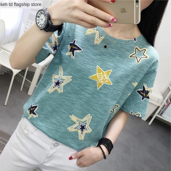 

short-sleeved t-shirt t-shirt female 2020 summer fashionable ins half-sleeved student loose leisure harajuku bf top, White