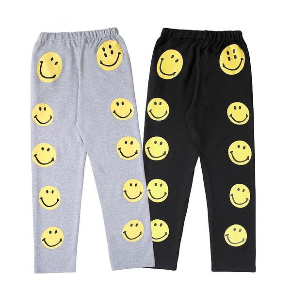 

2020 autumn winter usa smiley face trousers skateboard casual sweatpants men women casual cotton jogger pants, Black