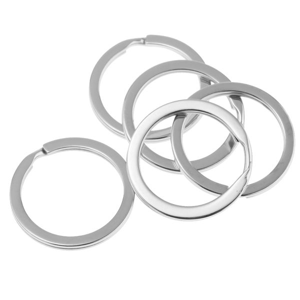 

100pcs 28mm vintage flat split key rings keychain for diy accessories, Golden;white