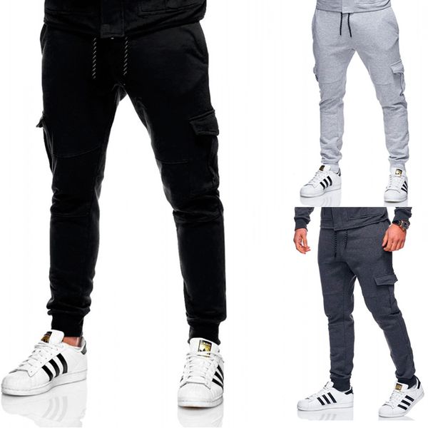 

pants men sportswear plus size casual sports trousers mens sweatpants with drawstring black all match streetwear exercise pocket