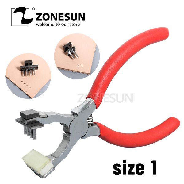 

zonesun handheld leather craft punch stitching tool 2mm 4mm punching mute pliers