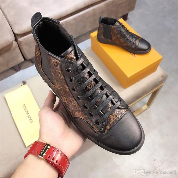 

19fw super spring and autumn men boots comfortable quality high shoes men new casual shoes botas breathable masculinas yetc6, Black