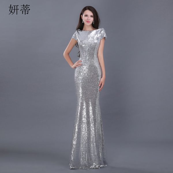 

простое блестящее блестящее серебряное вечернее платье с блестками и глубоким v-образным вырезом на спине с коротким рукавом и русалкой с вы, White;black