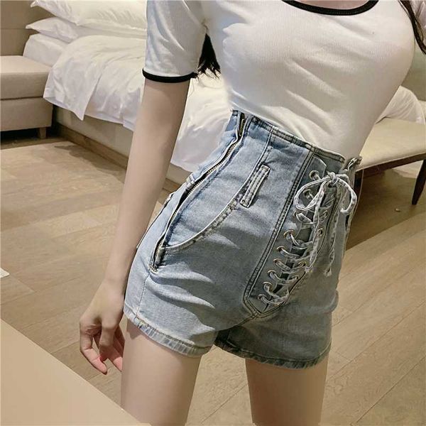 

women's shorts denim jeans with high waist cotton ants summer 2020 korean fashion harajuku shorts femme gothic streetwear, Blue