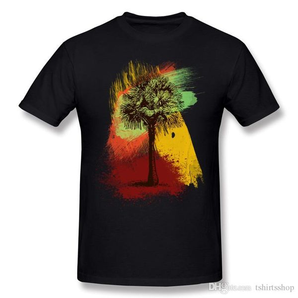 

лучшего выбор люди хлопка ткань grunge palm tree paint brush strokes tee shirt люди вокруг шеи черных шорты рубашки для mens s-6xl design ти, White;black