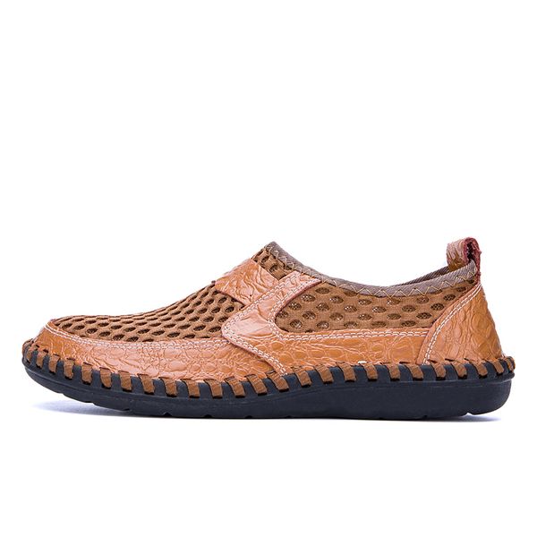 

summer genuine leather men's sandals 2019 new male anti-skid casual shoes breathable gladiator confortable rubber designer shoes, Black