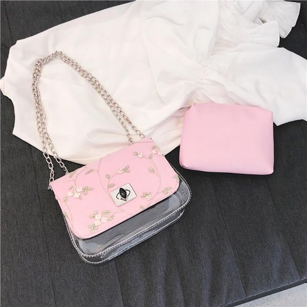

women transparent wild messenger bag crossbody bags for women fashion ladies one-shoulder bags small square bag dames tassen