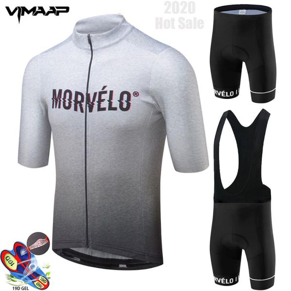 

racing sets 2021 morvelo cycling clothing bike jersey quick dry mens bicycle summer team 19d gel shorts set, Black;blue