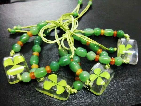 

yqtdmy 4 pcs four leaf leaves clover handmade vogue accessories bracelet, Silver