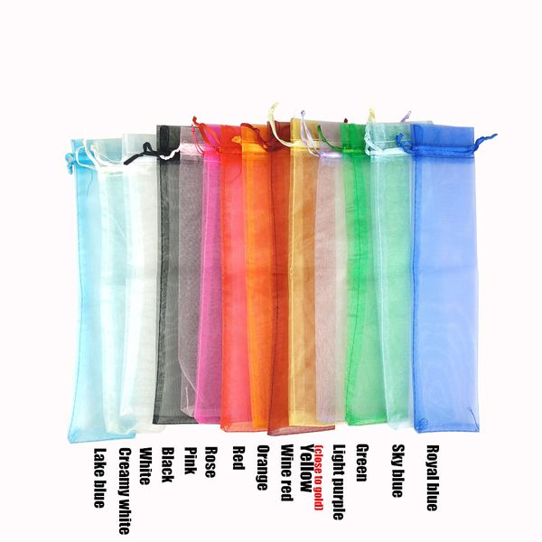 

14 colors souvenir gift wedding hand fan organza bags 50 pcs per lot
