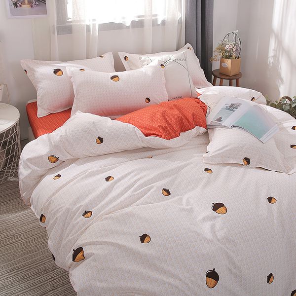 

wensd solid sweet style little red heart flower plant leaves and animals printed 3-4 pcs bedding set with different color