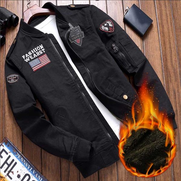 

autumn men's jackets fashion men's stand collar zipper jacket with epaulet applique casual thick men clothing 3 colors size m-4xl, Black;brown