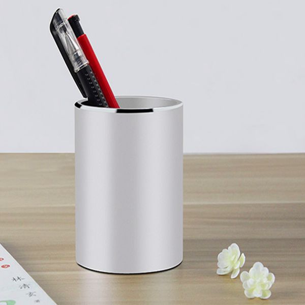 

aluminum alloy metal cylindrical style pen holder pencil holder container