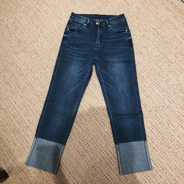 

2019 ladies fashion temperament slim female long jeans 0510, Blue