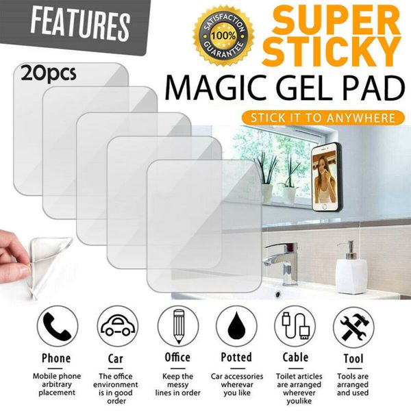 

20pcs / серия super sticky силиконовый гель колодки прозрачный clear anti-slip гелевые подушечки авто держатели прочный моющийся сотовый pad