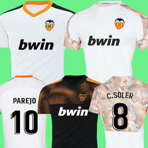 

New 2019 2020 Valencia Soccer Jersey Camiseta equipacion del Valencia 19 20 Best 3A Quality Football Shirt Parejo Batshuayi Gameiro