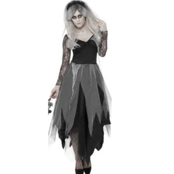 

2019 новый хэллоуин призрак невесты костюмы европа и америка мисс маскарад вампир женский зомби костюмы косплей униформа, Black;red