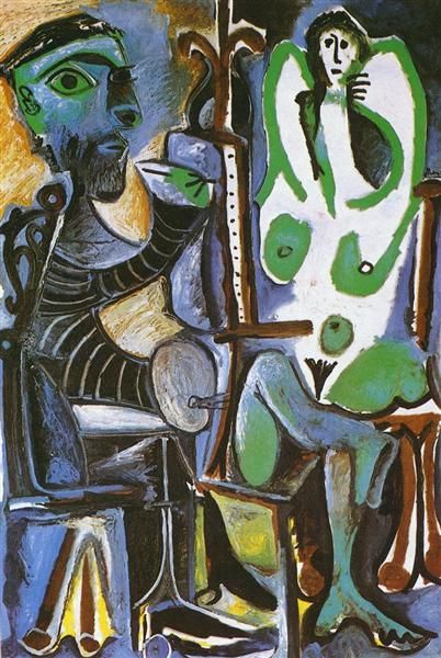 

pablo picasso classical oil painting painter and his female nude model le peintre et son modele 1963 100% handmade on canvas picasso536