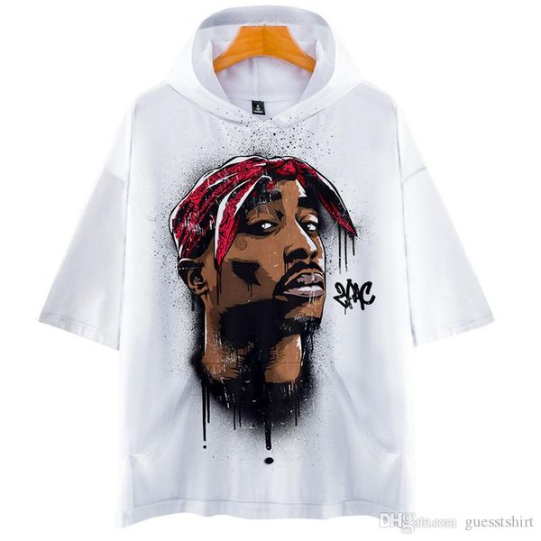 

2pac певица 3d печатных мужская футболка дизайнер с капюшоном короткие рукава футболка мода свободные топы мужская одежда, White;black
