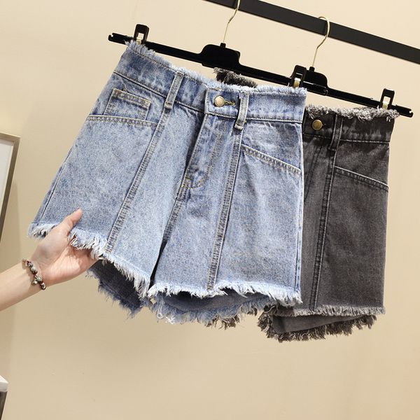 

2019 summer women shorts fashion new large size loose high waist female denim shorts thin ladies wide leg short pants ttt129, White;black