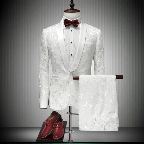 

italian men tailcoat white wedding suits for men groomsmen suits 3 pieces peaked lapel groom wedding dress, White;black