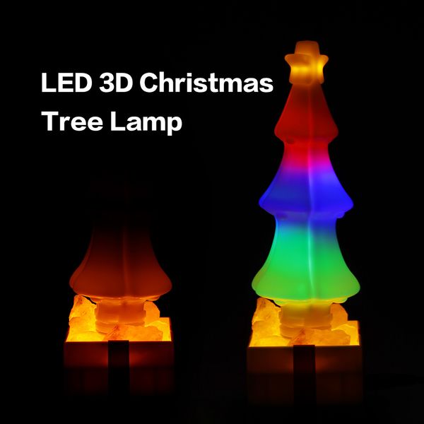 

colorful rgb led night light 3d christmas tree decoration bedroom luminaria led 5w salt stone night lamp warm white bed lights