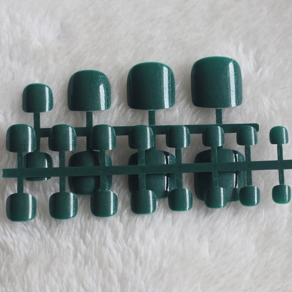 

2019 buys french show cute candy fake toenails toes green #001, Red;gold