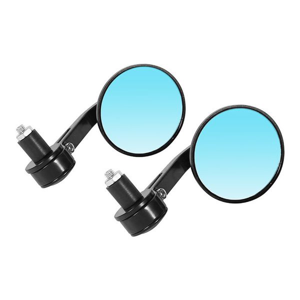 

deri 1pair mirror moto universal new aluminium glass motorcycle round rearview handle bar end side mirrors accesorios moto