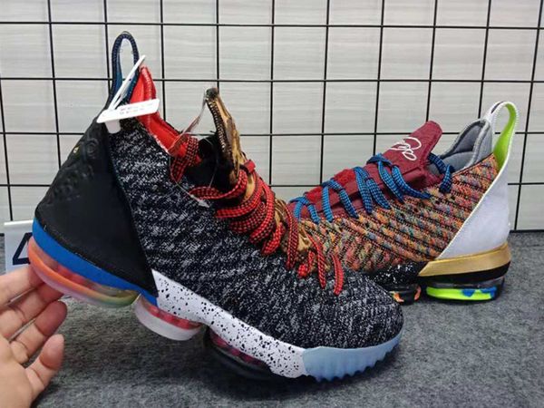

новое прибытие thru lmtd начиная 5 что обувь леброн xvi леброн 16 multicolor баскетбол для mens тренеров 16s спортивные кроссовки, Black