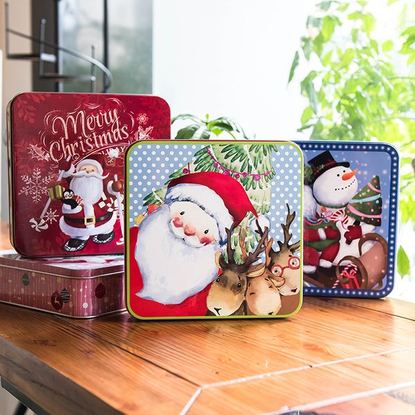 

christmas gift box square cookie cookie storage tin box candy gift large