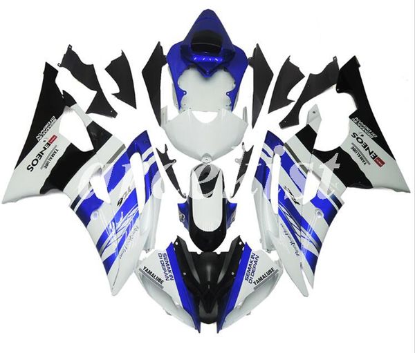

new abs injection full fairings kit fit for yamaha yzf-r6 2008 2009 2010 2011 2012 2013 2014 2015 2016 r6 body set blue white light