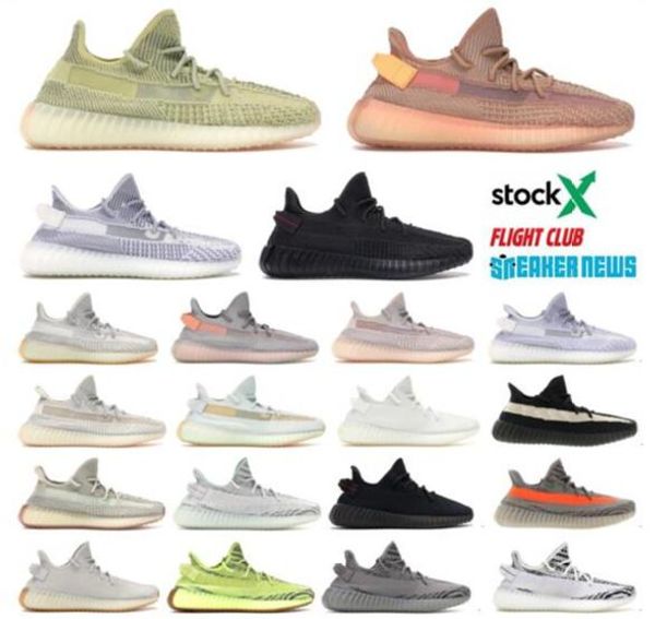 

kanye west v2 running shoes 3m reflective black static citrin cloud white synth gid glow clay men women designer trainers
