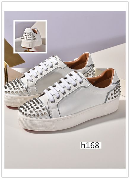 

latest new arrival krystal spike sock donna flat sneakers designer luxury mens red bottoms shoes womens rivet flat shoes size 37, Black