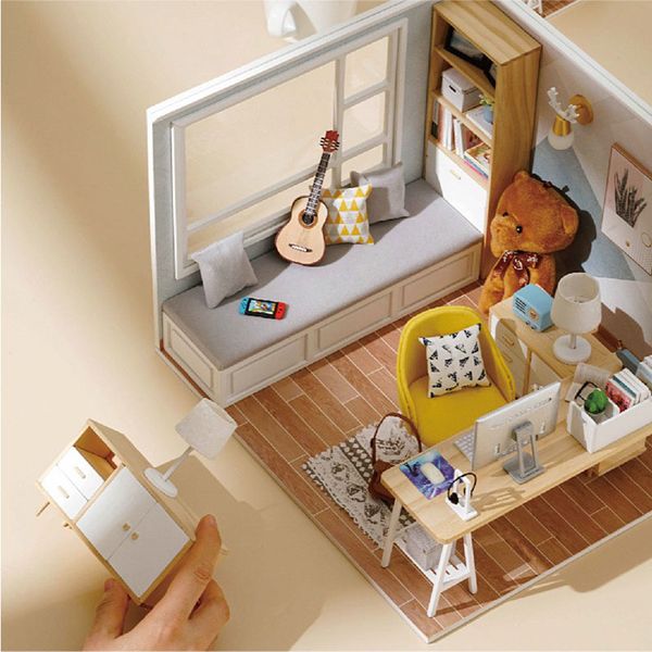 

wisdom house diy cottage sunshine study 1:32 mini collector's edition new handmade children's gifts doll house furniture y200704