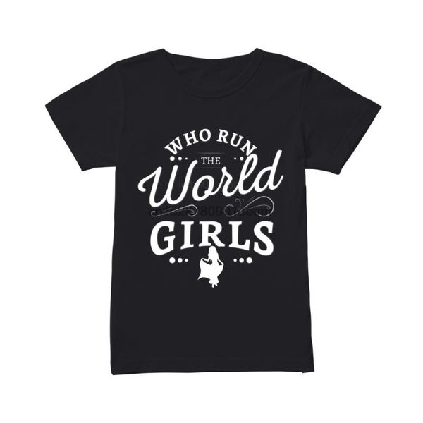 

brand who run the world girls t-shirt 2020 summer menshort sleeve t-shirt, White;black