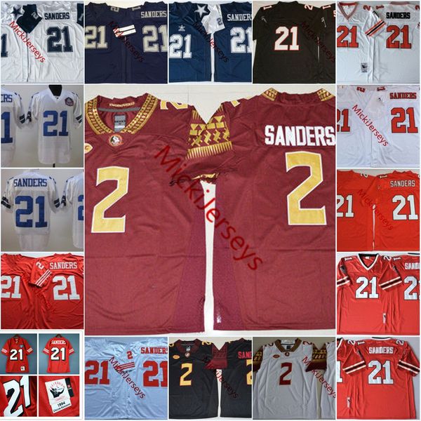 

Mens NCAA #2 Deion Sanders Florida State Seminoles College Football Jerseys Embroidery Stitched #21 Deion Sanders Jersey S-3XL